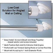 install shower rod on sloped or angled wall