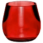 deep red bath accessories including soap dish, soap dispenser tumbler and toilet brush set