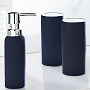 Non slip porcelain bath accessory set in black, anthracite grey and dark blue