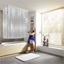 Corner Shower Roller Blind Set Shower Curtains