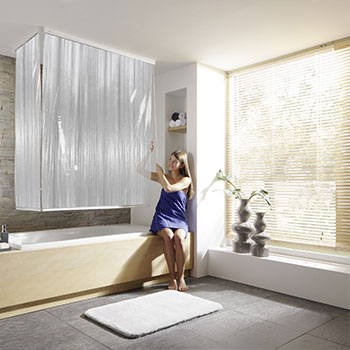 Corner Shower Roller Blind Set Shower Curtains product photo