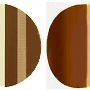 brown, beige, toffee and mahogany circles on white background