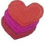 6 mini heart shaped safety mats per pack in red and pink