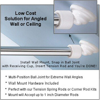 Angled Shower Rod Wall Mount : Low Cost Sloped or Angled Wall Shower Rod  Solution