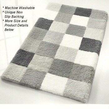 Caro Checker Pattern Rich Multi Color Plush Bathroom Rug