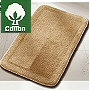 plush bathroom rug in medium size, reversible design, bamboo beige