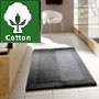 thick cotton bath rug with reversible design in snow white, slate grey, silver grey or natural