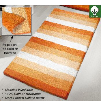 Reversible Cotton Bath Rug, Absorbent Mat