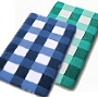 plush bathroom rug in contour, grid, sorrento azure blue
