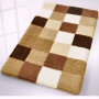 checker patterned bath mats with dense soft pile in flannel grey, toffee, blue, purple, ruby red and black and grey