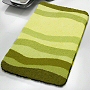 affordable wave patterned low pile bath rugs in blue, green or red