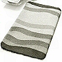 affordable wave patterned low pile bath rugs in blue, green or red