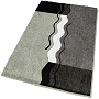 sculpted medium pile contemporary bath rug in platinum grey, palm green, or fawn brown with coordinated elongated lid covers