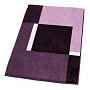 contemporary medium pile bath mat in grey, blue, toffee, lavender and ruby red